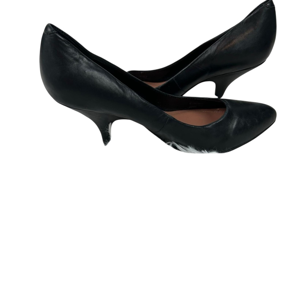 Vince Camuto Vickiy Pump Heel Womens 6.5 Black Leather Pointed Toe Formal Office - Picture 2 of 13